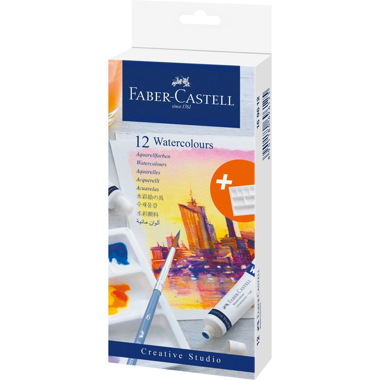 Faber-Castell Aquarellfarbe – Mehrfarbig – 12 Farben, 12×9 ml (108 ml)