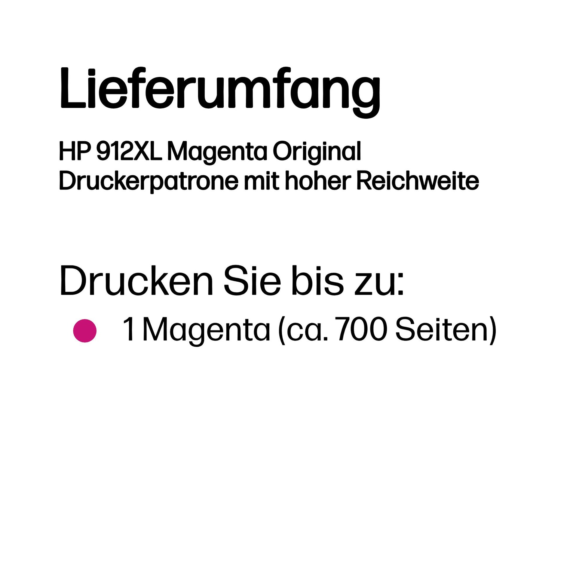 HP 912XL Magenta Tintenpatrone (Original) – 700 Seiten
