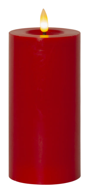 Star Trading LED-Kerze – Ø 7,5 × 17,5 cm – Kunststoff, Rot