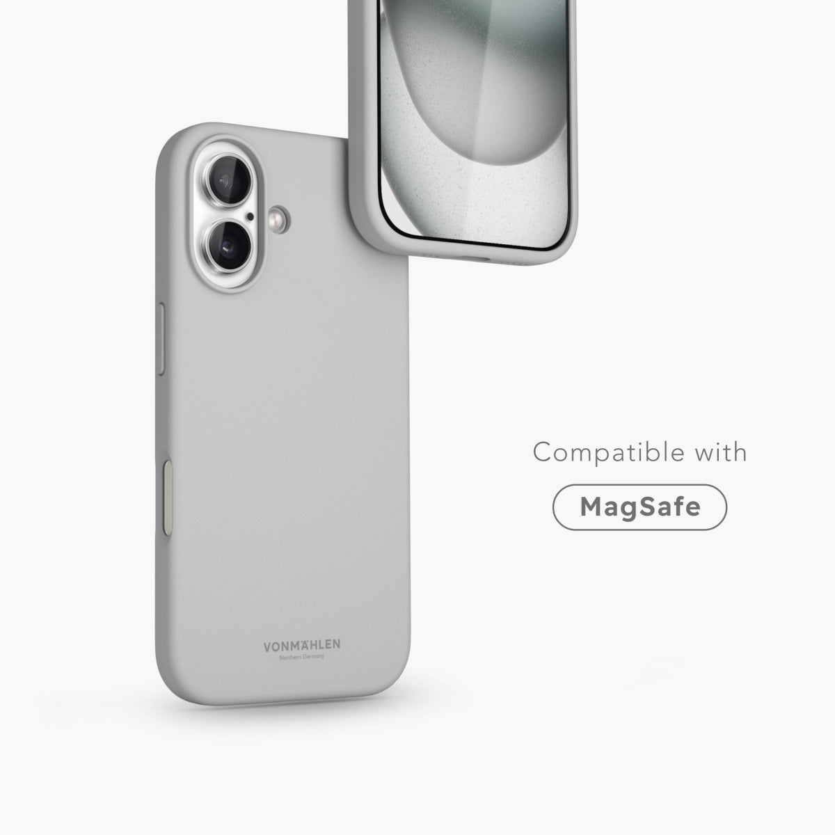 Vonmählen Backcover – für Apple iPhone 16 Plus, MagSafe, Silikon, Hellgrau