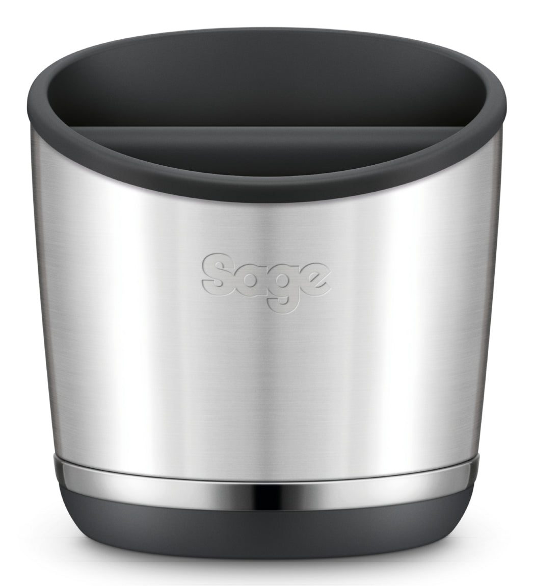 Sage Abklopfbehälter Knock Box 20 – 16,2 × 16,2 × 16,4 cm, Kunststoff/Silber, für Kaffeemaschinen