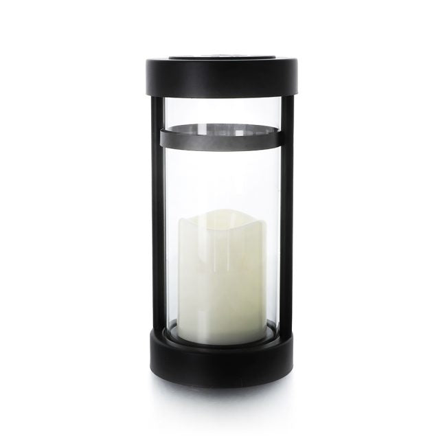 Balthasar Dekorative Aussenleuchte Arimo – Ø 12 cm – Warmweiss – Solarbetrieben – Flackernd – Weiss, Glas, Metall