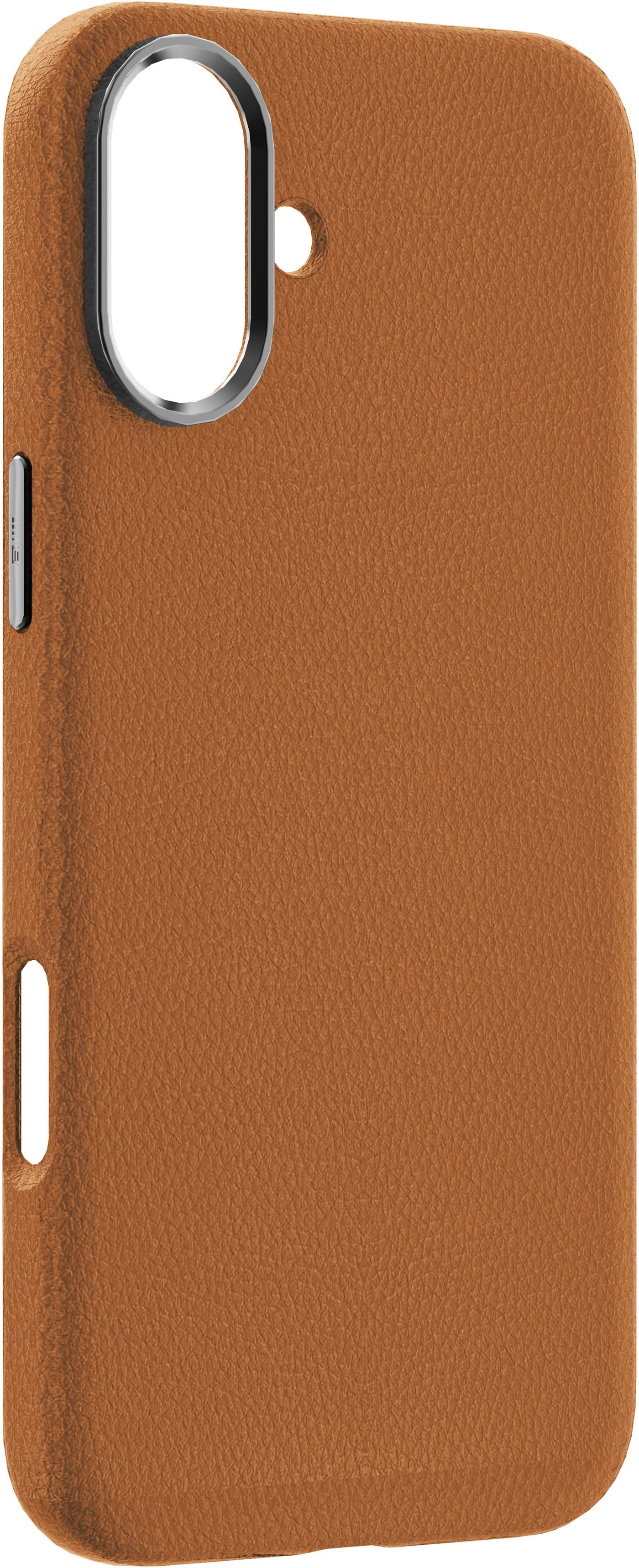 eSTUFF INFINITE VENICE – Backcover – für Apple iPhone 16, MagSafe, Leder, Braun