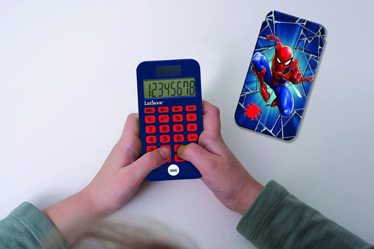 Lexibook SpiderMan Taschenrechner – 8-stellig – Solar/Batterie, mit Schutzabdeckung – Mehrfarbig