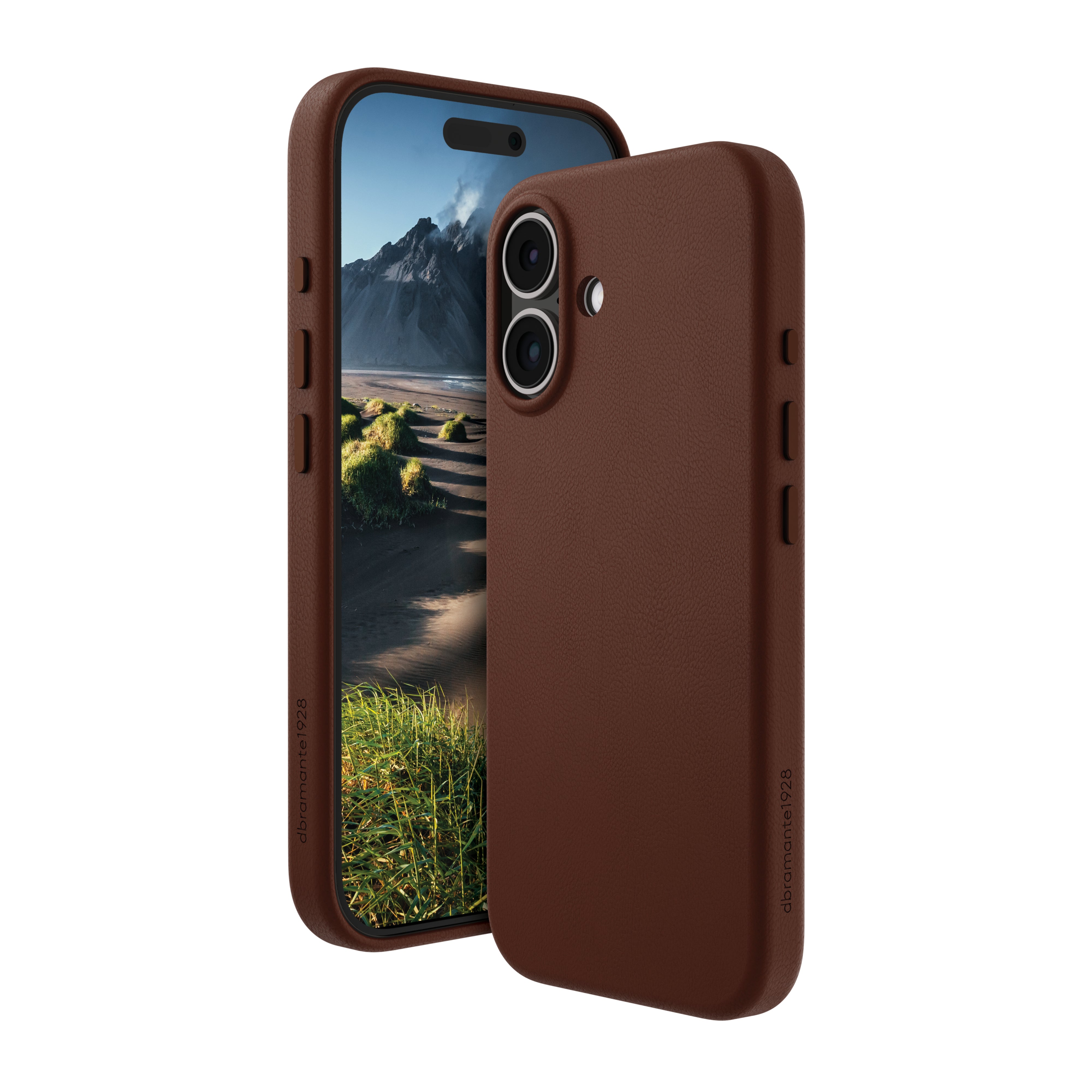 dbramante1928 Roskilde Backcover – für Apple iPhone 16 Plus – MagSafe, Leder, Dark Tan