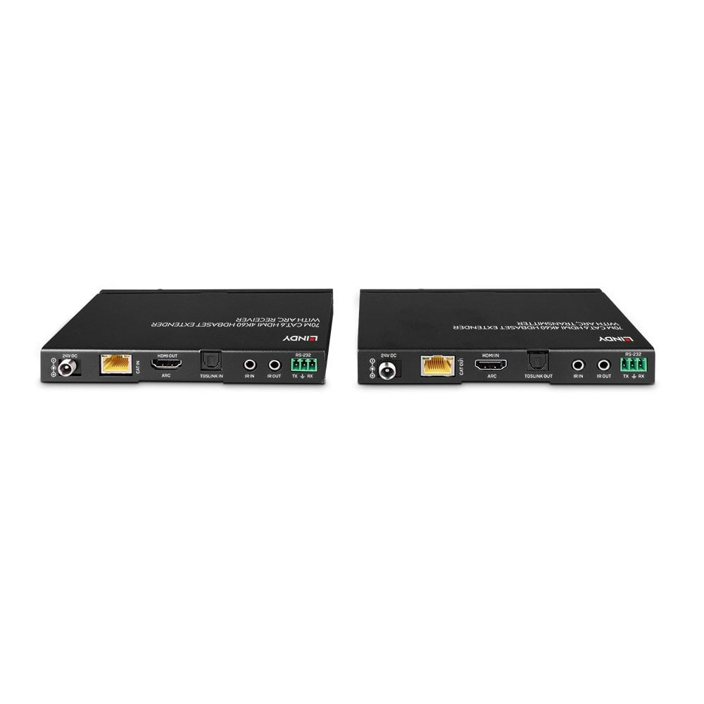 Lindy HDBaseT Extender, HDMI, 4K60, bis 70 m, ARC, IR/RS-232, Cat-6