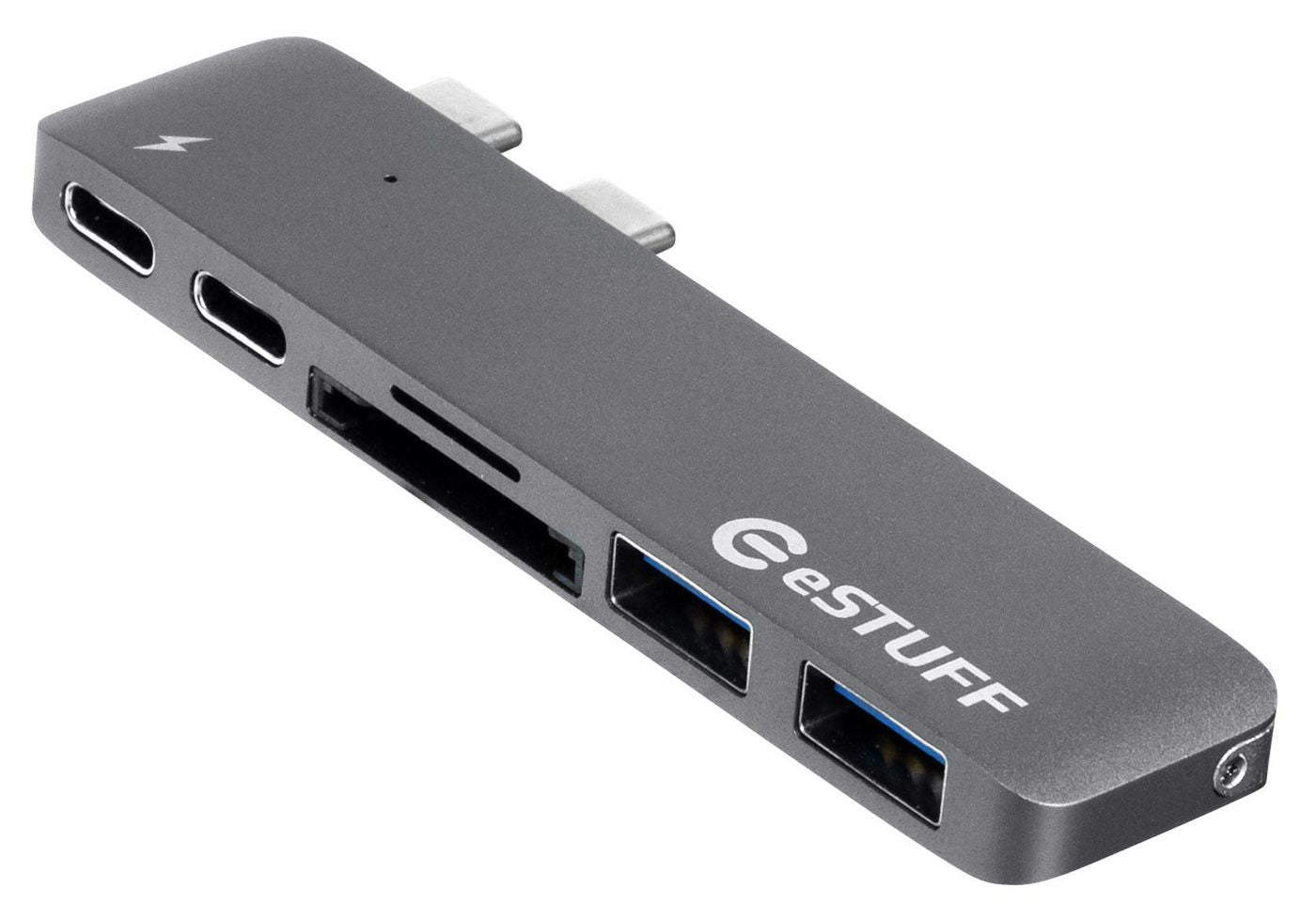 eSTUFF Slot-in Pro USB-Hub – USB-C, 2× USB-A, microSD, TB3 × 1, für MacBook Pro