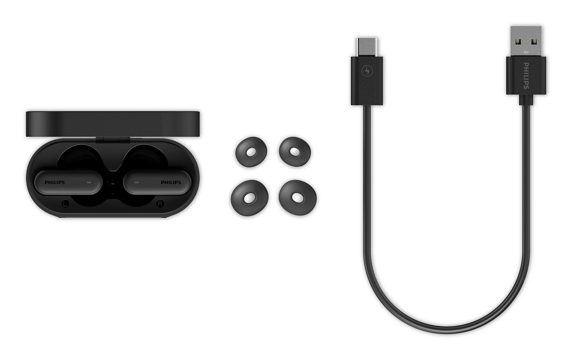 Philips TAT6000BK/00 – True Wireless In-Ear Kopfhörer – Bluetooth, ANC, IPX5 – Schwarz – bis 28 h