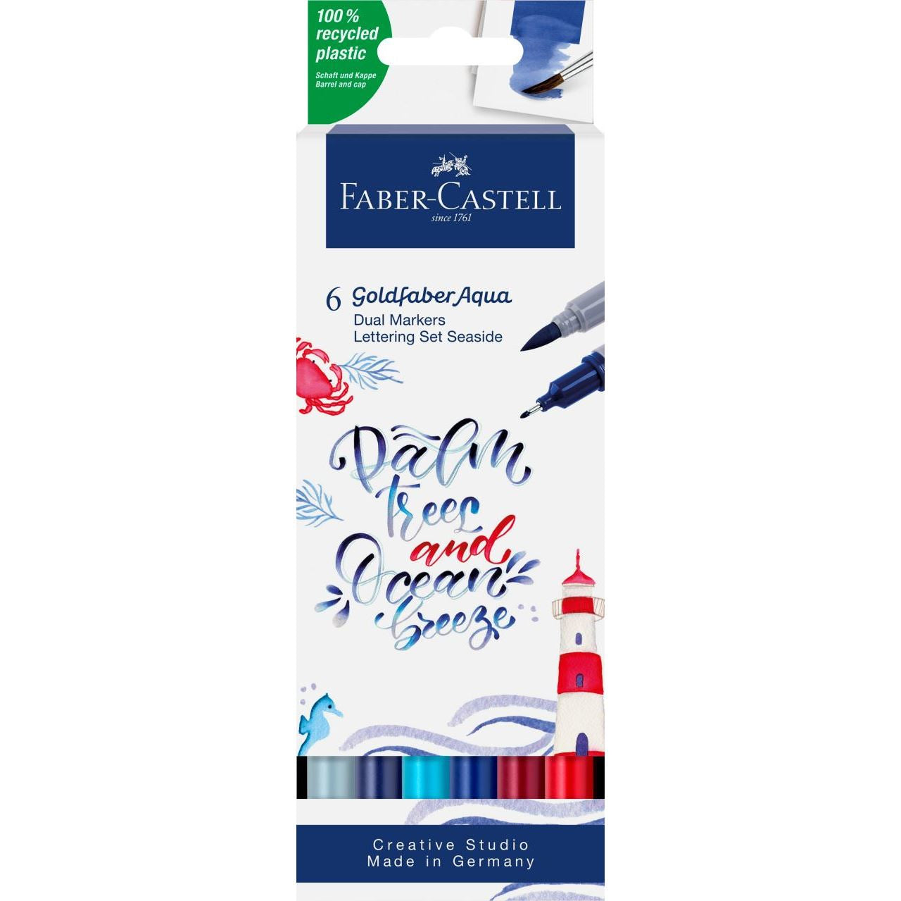 Faber-Castell Goldfaber Aqua Filzstifte, sortierte Strichbreite, 6 Farben