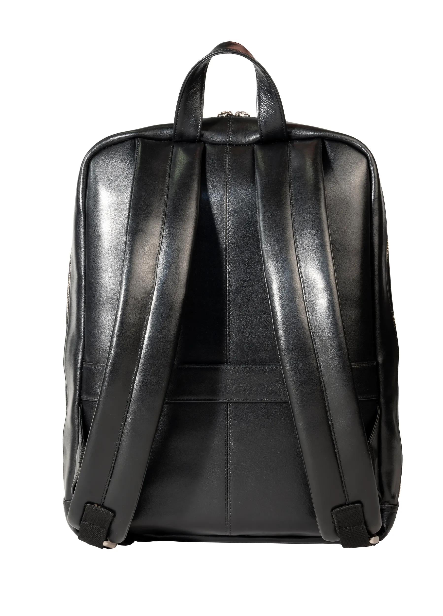 Exacompta Notebook-Rucksack bis 15,6" – Leder, wasserabweisend – Schwarz