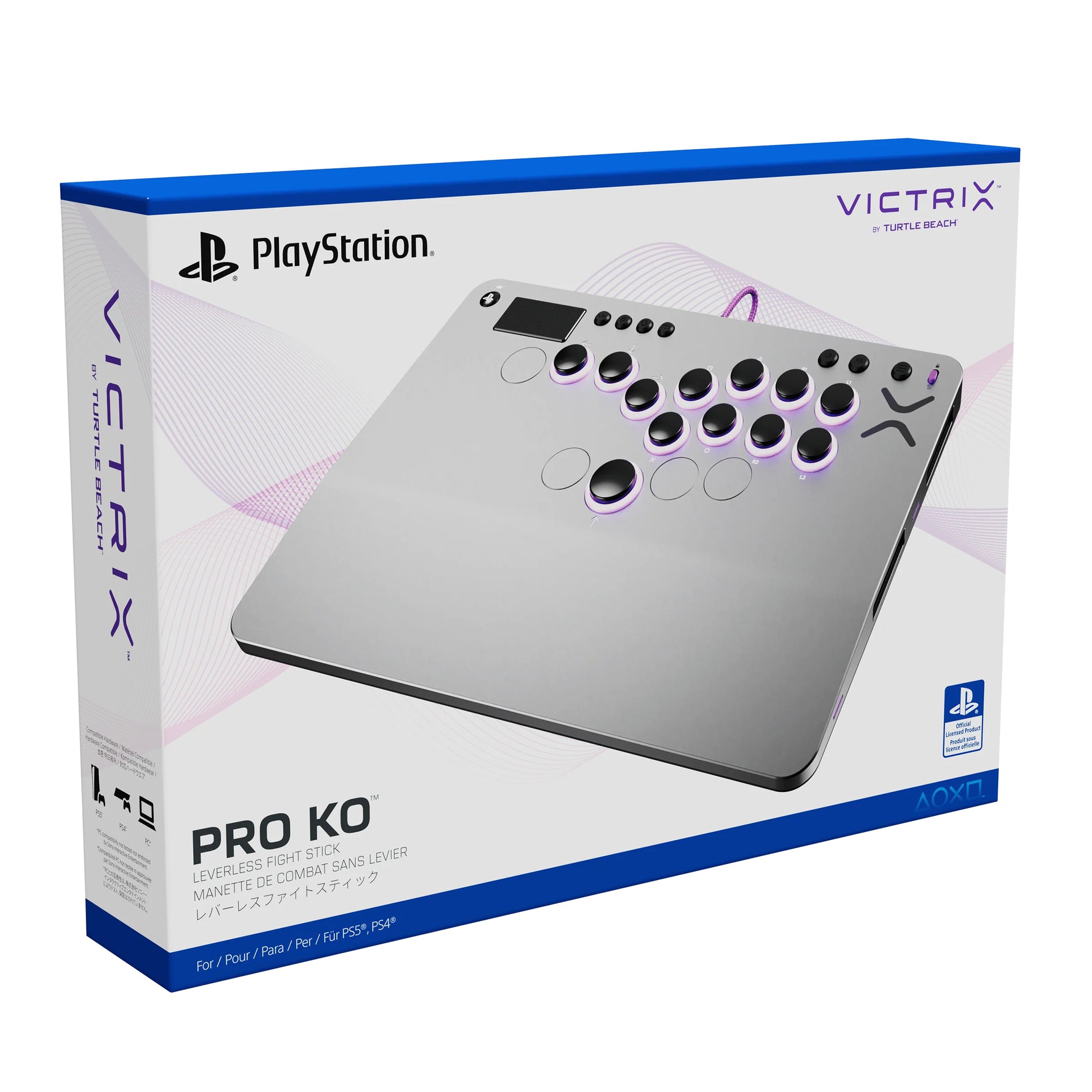PDP VICTRIX Pro KO – Joystick – USB (kabelgebunden, USB-C), Grau – für PC, PlayStation 4 & PlayStation 5