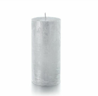 Balthasar Zylinderkerze – Ø 7 × 15 cm – Silber