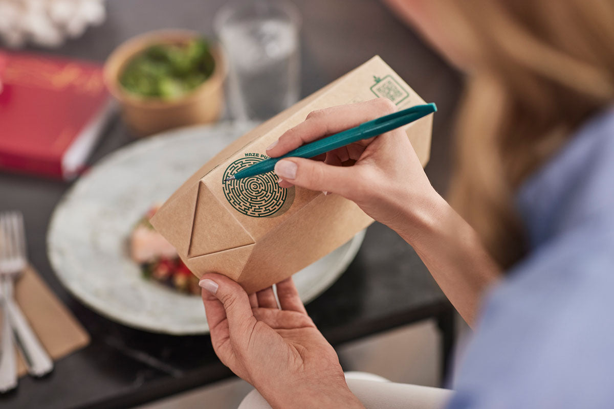 BioPak Take-away-Box, Papier/Karton, PLA – 1'100 ml, 225 × 85 × 75 mm, braun – FSC – 300 Stk.