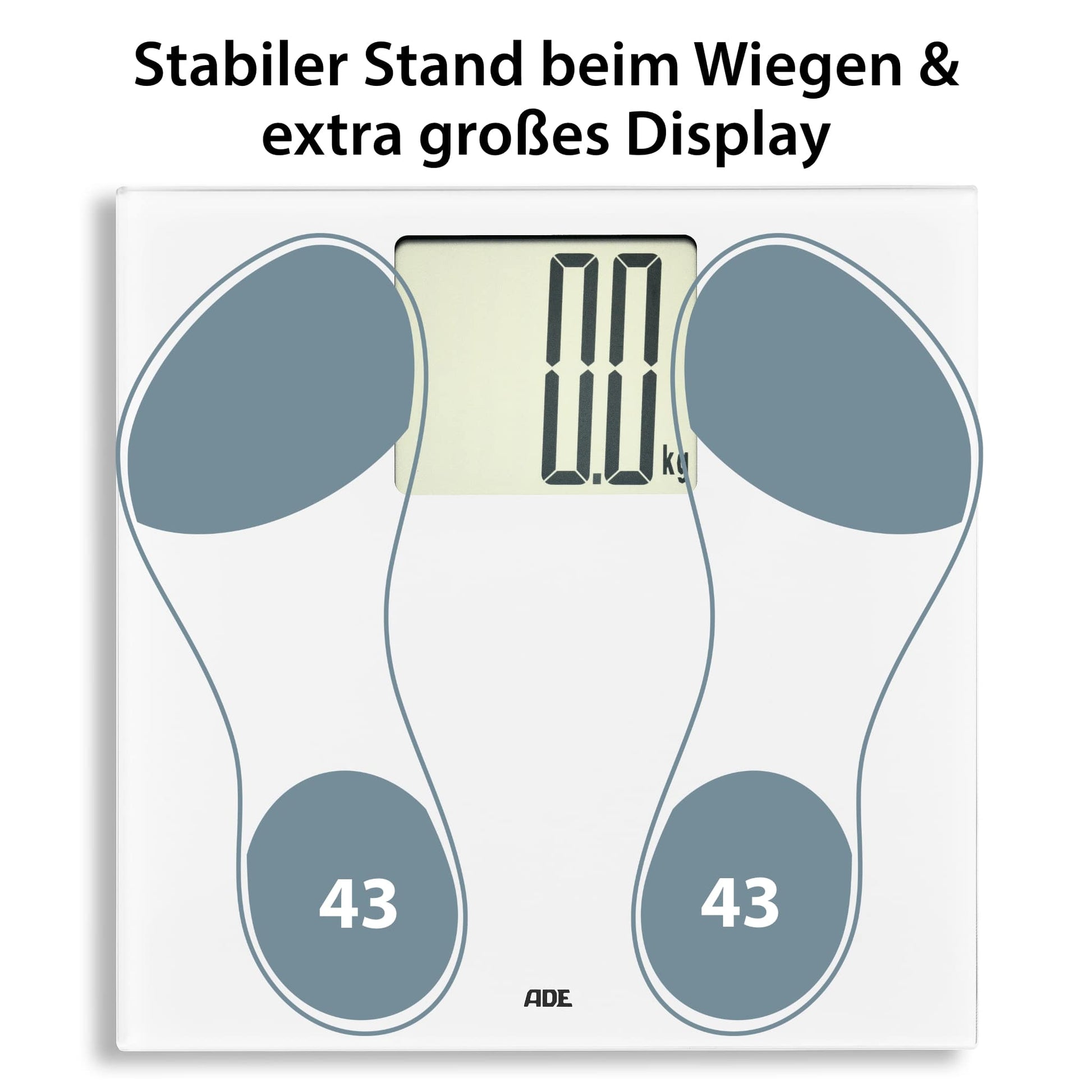 ADE Paketwaage Katharina BE1723-1 – Tragkraft 200 kg, Teilung 100 g, Wiegefläche 30 × 30 cm, Batterie