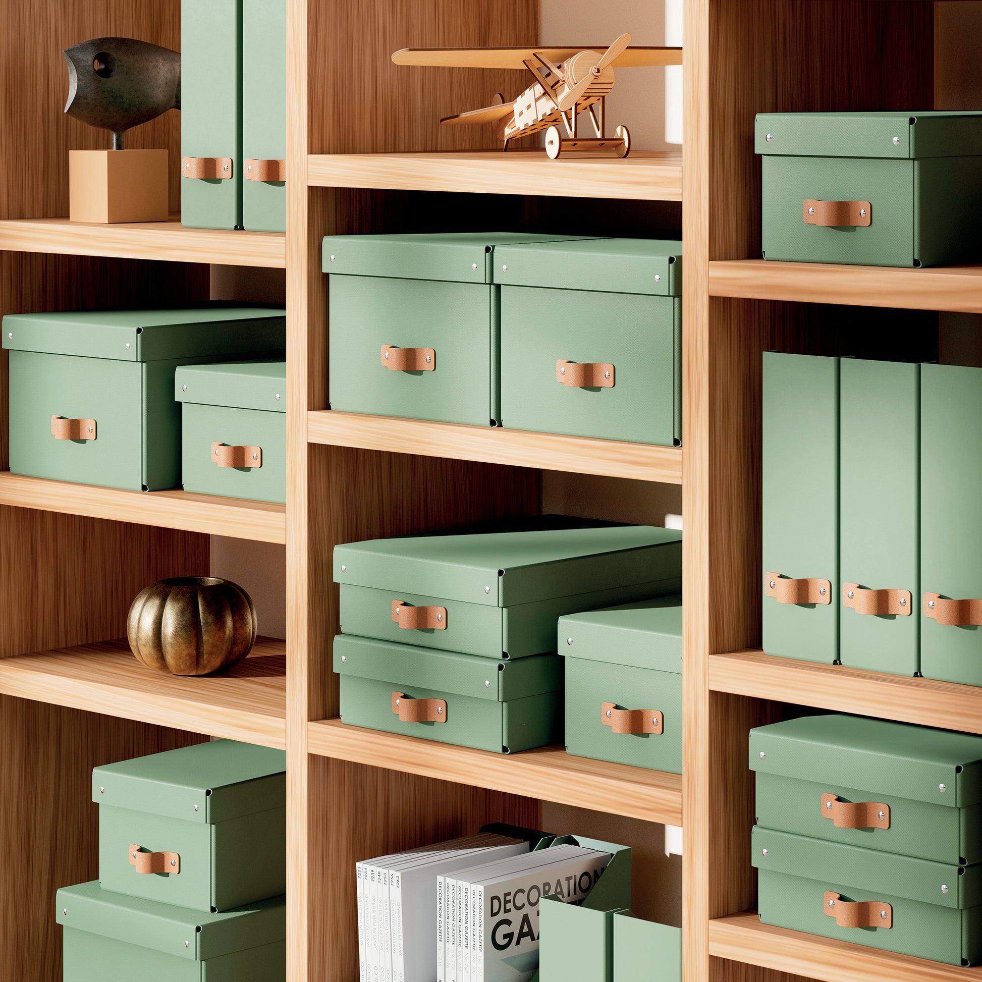 Leitz Aufbewahrungsbox 7 l (mit Deckel) – Karton – Grün – mit Tragegriff, stapelbar – 200 × 150 × 280 mm