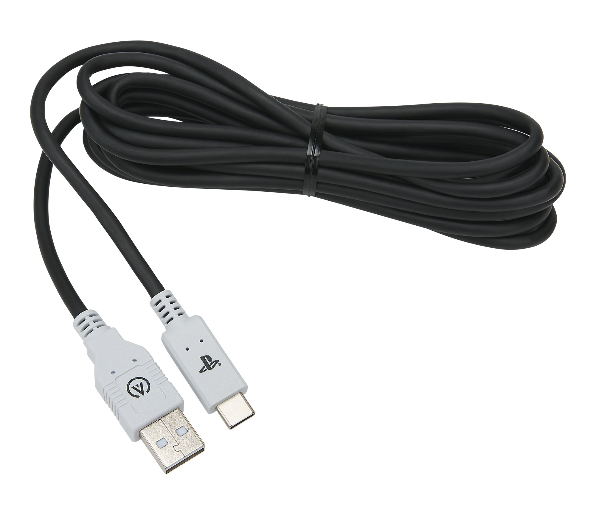 PowerA USB-Kabel – USB-A auf USB-C – 3 m – Klettband – Schwarz – für PlayStation 5