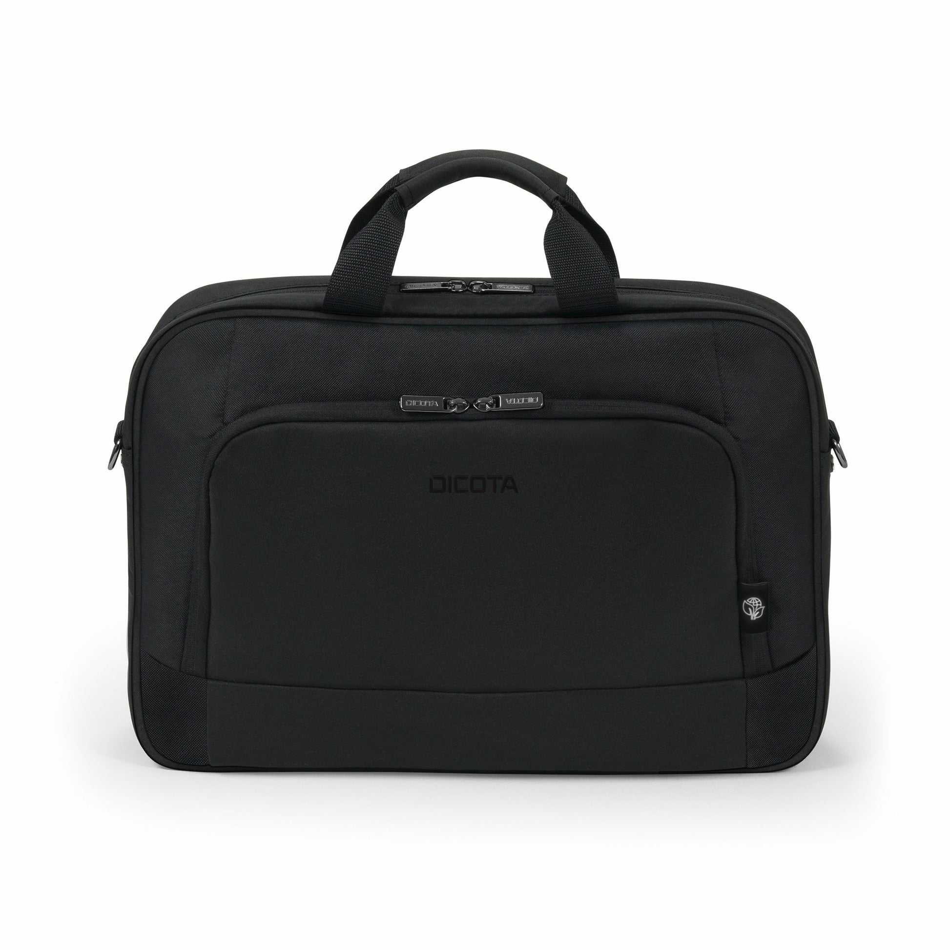 DICOTA Notebook-Tasche bis 17,3" – Abnehmbarer Schultergurt, aus recyceltem PET – Schwarz