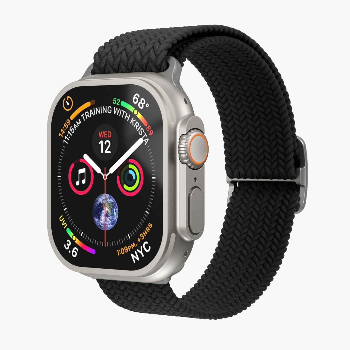 Vonmählen Woven Loop – Schwarz, für Apple Watch 40/41/42 mm