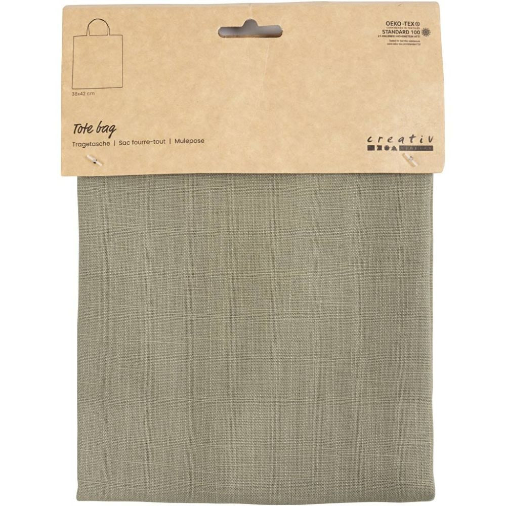 Creativ Company Baumwollstofftasche, Grün, 380×420 mm, STANDARD 100 by OEKO-TEX