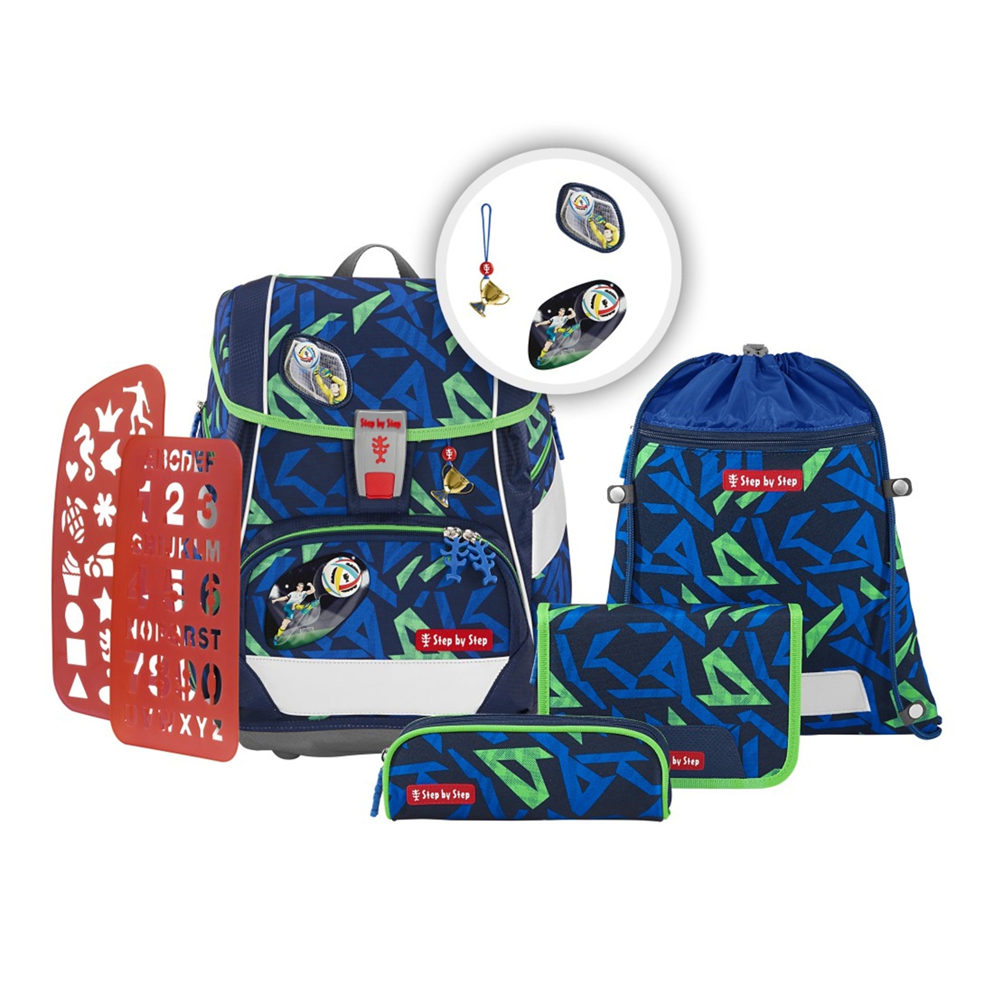 Step by Step Schulrucksack-Set 2in1 Plus – 6-teilig – Soccer Ben