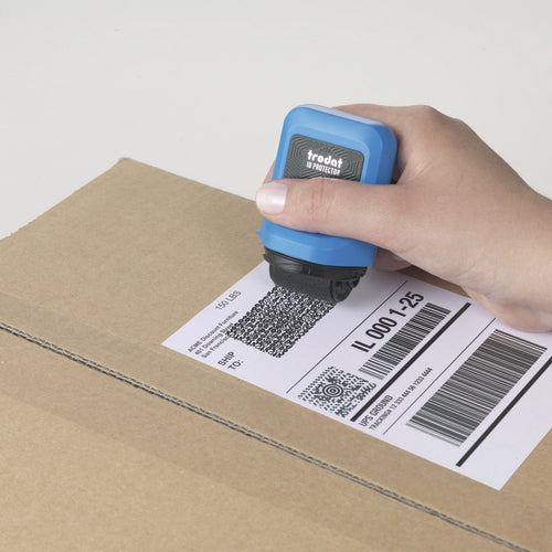Trodat ID Protector – Tintenrollstempel (Datenmaskierer), Farbe Blau