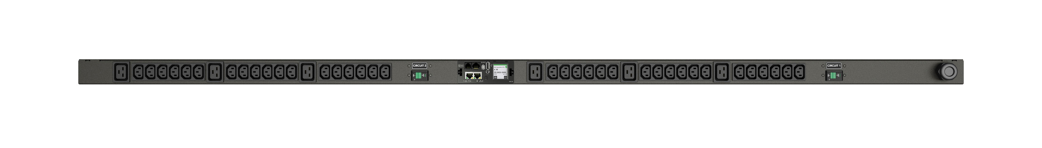 Vertiv Geist VP4G30AR Rack-PDU überwacht 7,3 kW – C13×36, C19×6 – 32 A – 0U senkrecht, IEC 60309 – schwarz