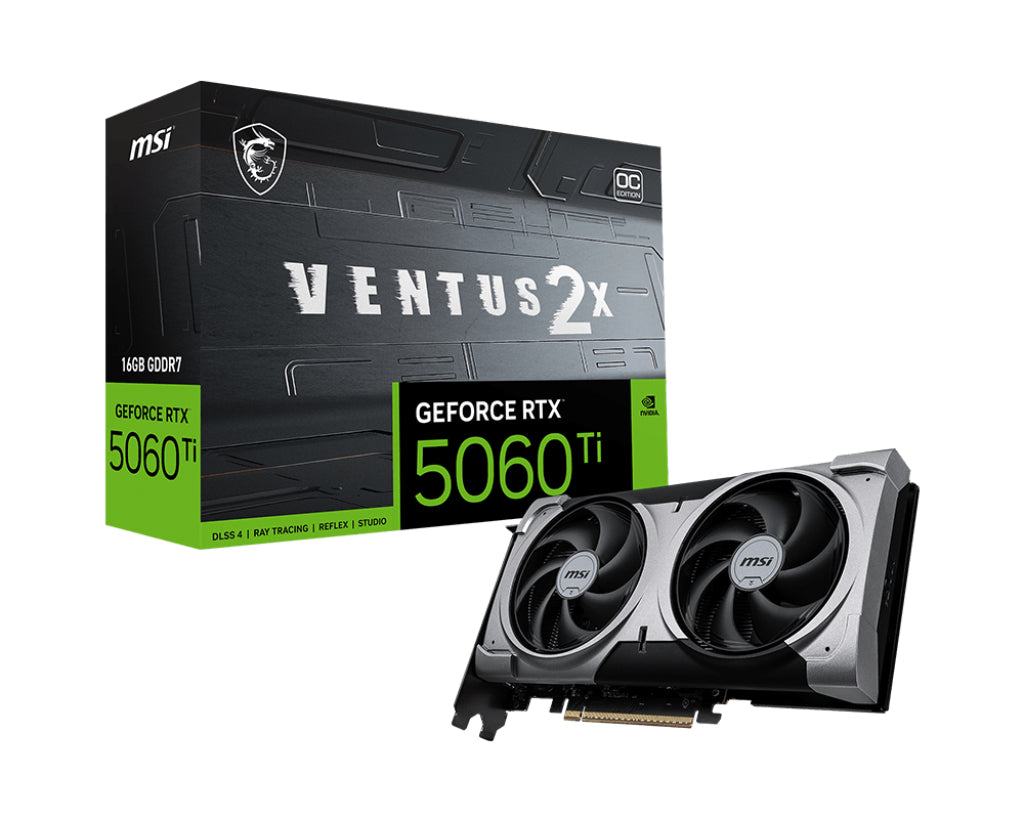 MSI VENTUS 2X OC PLUS – NVIDIA GeForce RTX 5060 Ti 16 GB (GDDR7, 128 Bit, PCIe 5.0)