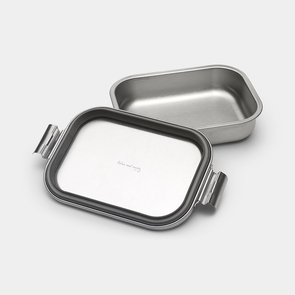 Brabantia Make & Take – Lunchbox 1,1 l, 20 × 13,5 × 5,5 cm, Edelstahl, Silber