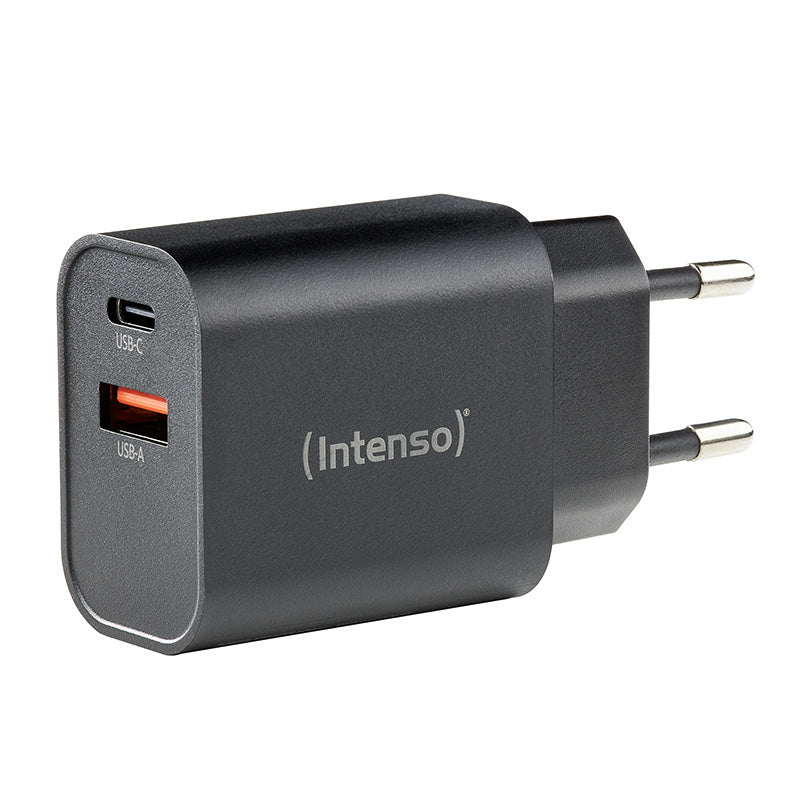 Intenso W30AC USB-Ladegerät 30 W – USB-C×1, USB-A×1 – Schwarz