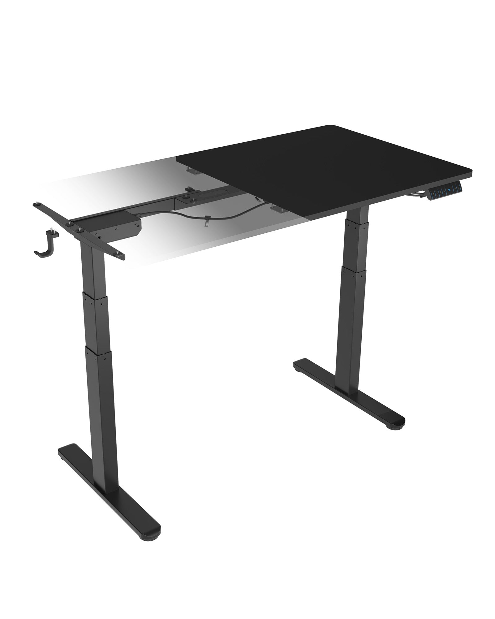 ICY BOX Stehtisch – 140 × 70 × 128 cm – Schwarz – Höhenverstellbar