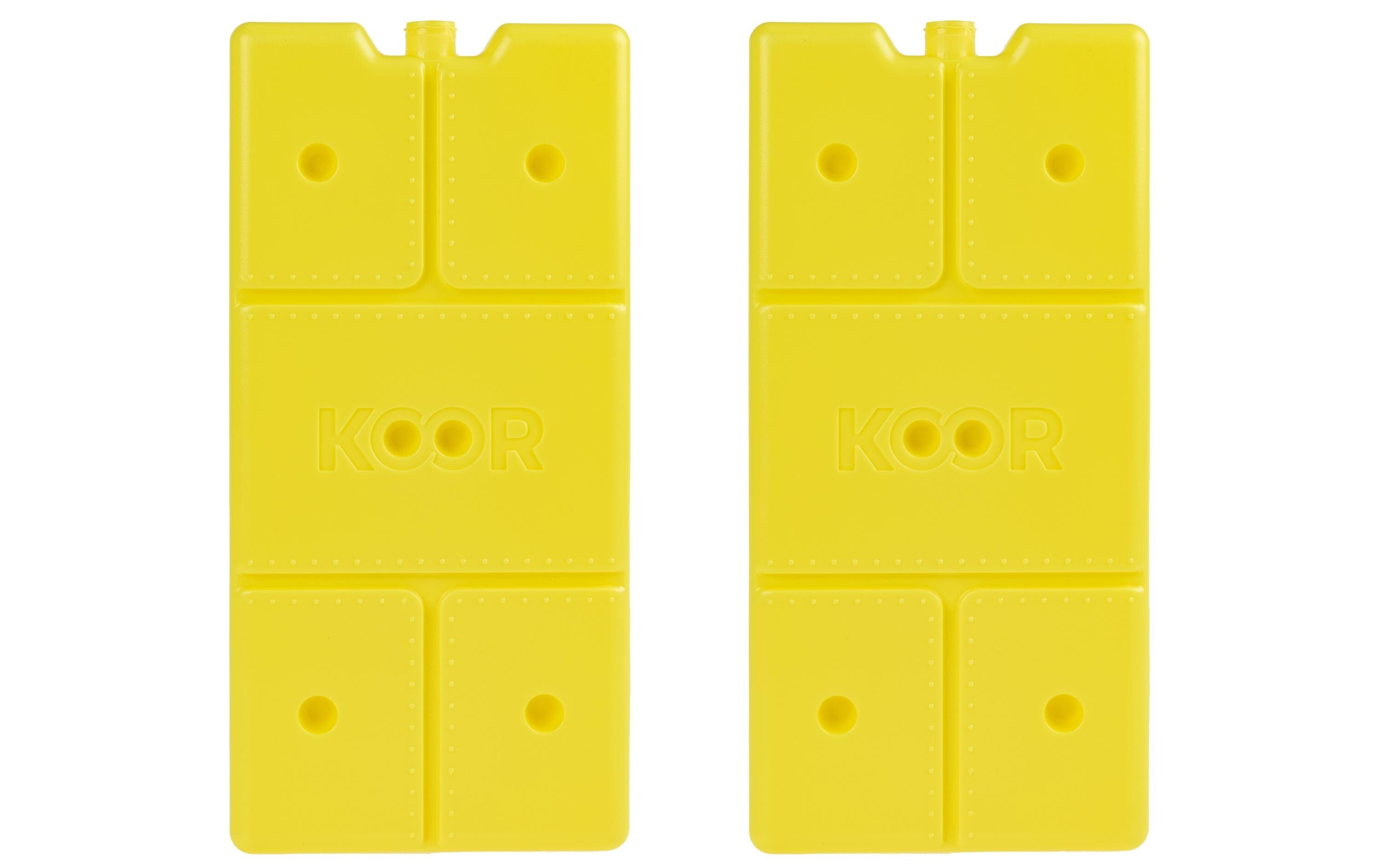 KOOR Kühlelement Arctico L – Lebensmittelecht – 120×250×20 mm, 525 g – Gelb – 2 Stk.