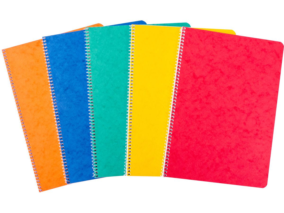 novooo. Spiralheft – A4 – liniert – 48 Blatt – 80 g/m² – Spiralbindung, Kartonumschlag, mehrfarbig, FSC