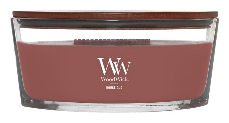 WoodWick Duftkerze Rouge Oud, Sojawachs, Zimt, Ø 12 cm, 9 cm hoch