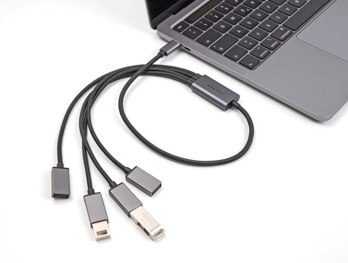 DeLOCK USB-Hub – USB-C, 4× USB-A, für Windows/Mac/ChromeOS