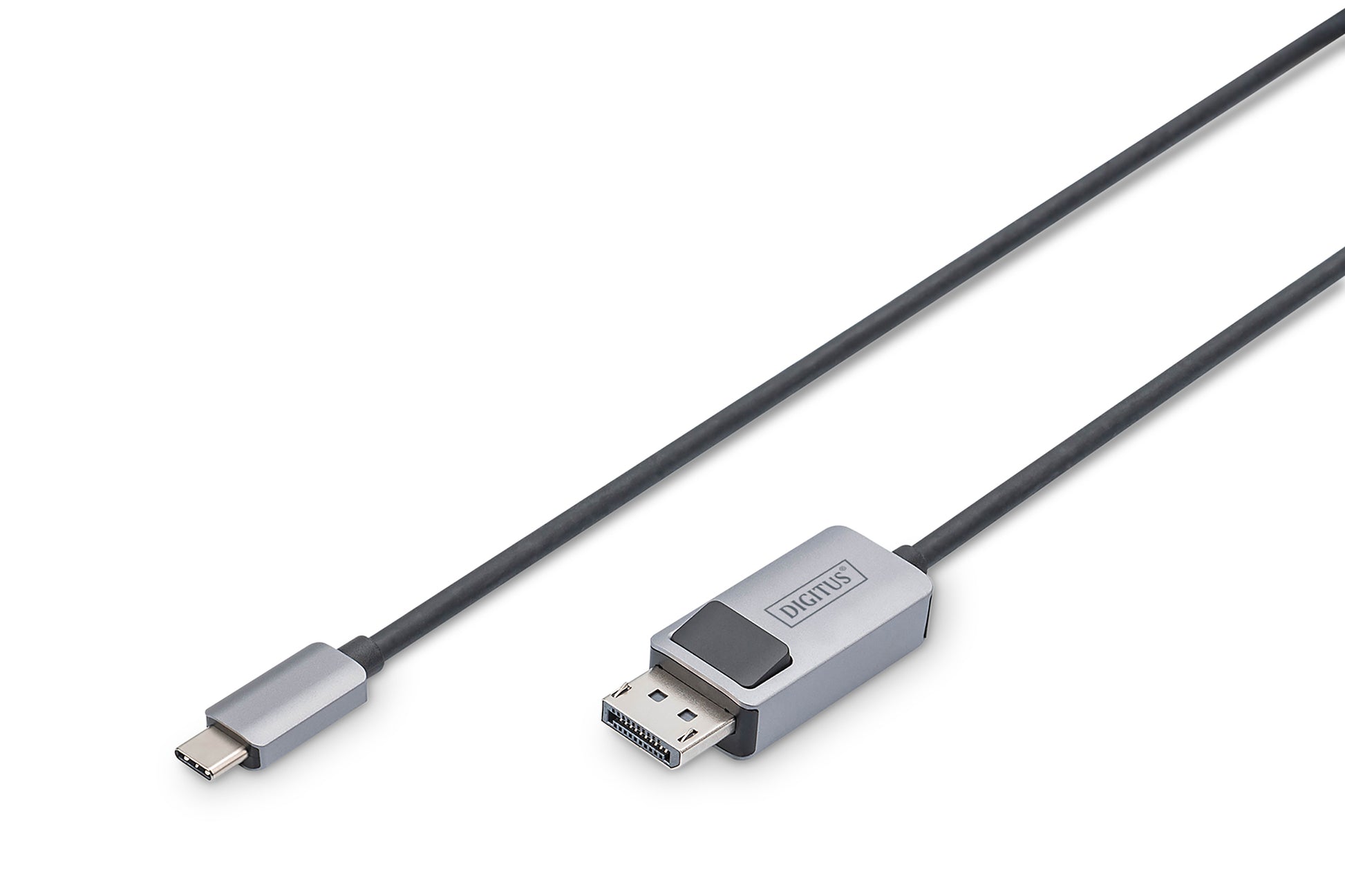 Digitus USB-C auf DisplayPort Adapter, DP 1.4 (HBR3), 8K@30 Hz, 2 m, Aluminiumgehäuse, Schwarz