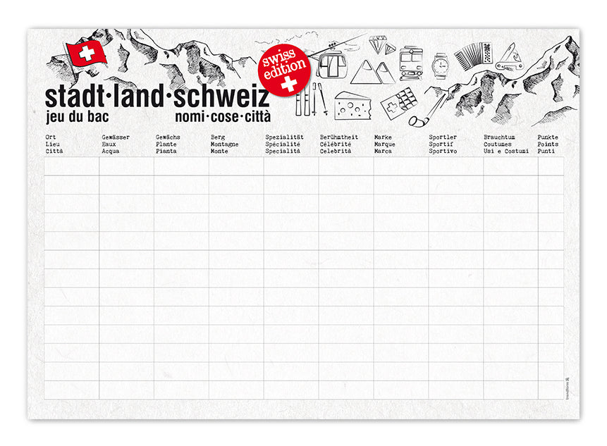 Trendform Tischset Stand Land CH – Papier, Schweiz Motiv, 42 × 27,7 cm – 50 Stk.