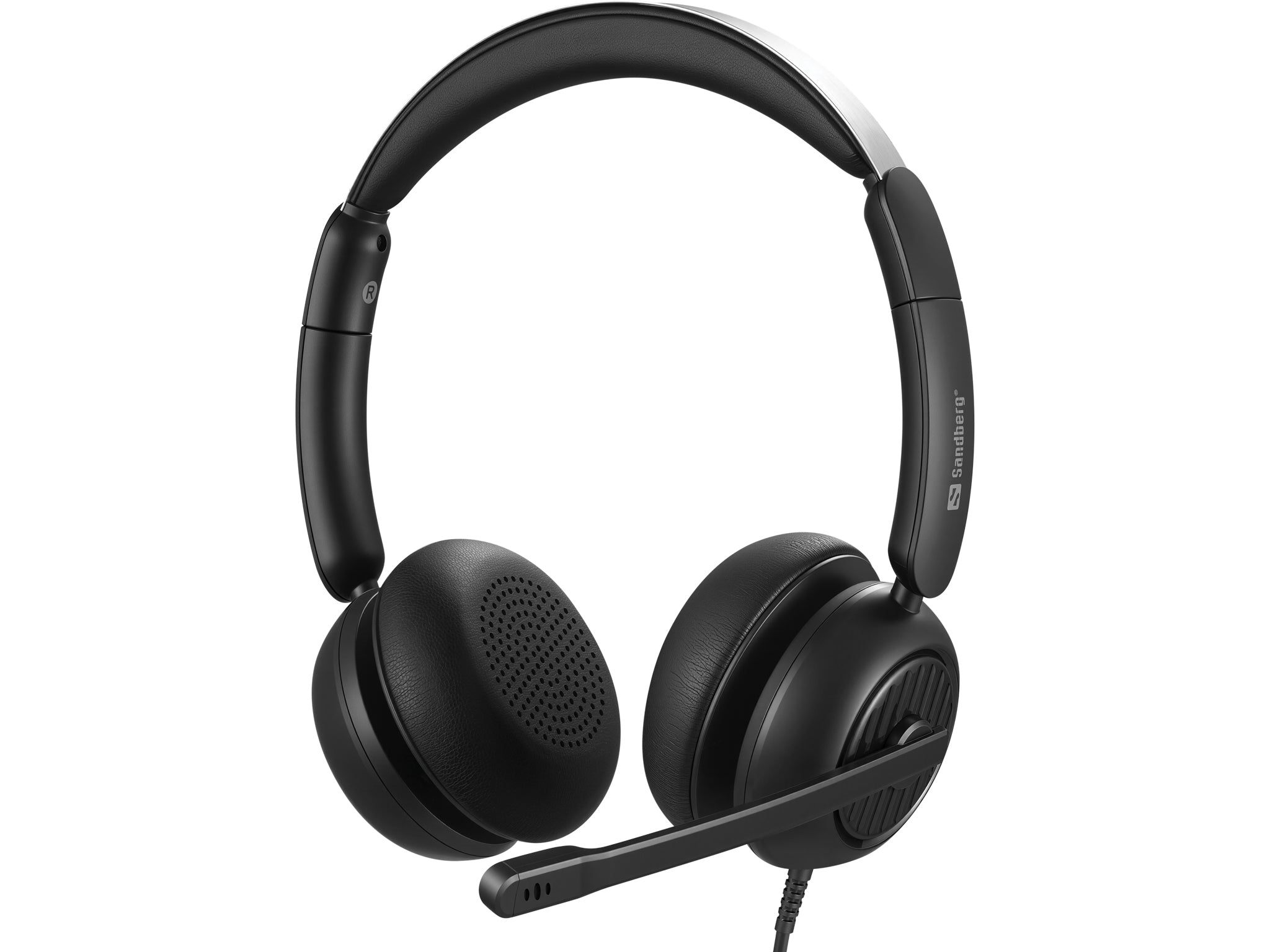 Sandberg 126-54 Office-Headset – On-Ear, Stereo, Kabel, 3,5 mm Klinke + USB-A/USB-C, Schwarz