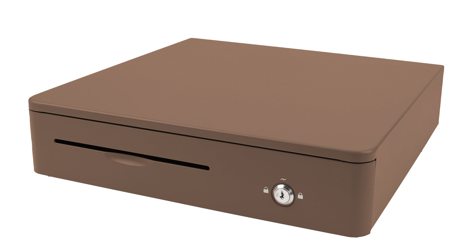 Olympia MD 405 – Kassenschublade, 4 Scheine/8 Münzen, RJ‑11/RJ‑12, 405 × 400 × 102 mm, Braun
