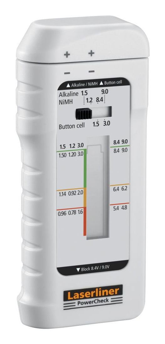 Laserliner PowerCheck – Batterietester – Display, für AA/AAA/C/D/9 V/Knopfzellen