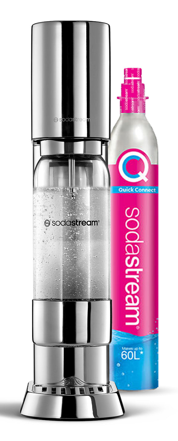 SodaStream Enso 1013611410 – Wassersprudler, 1 Flasche, Quick Connect 60 l, Silber