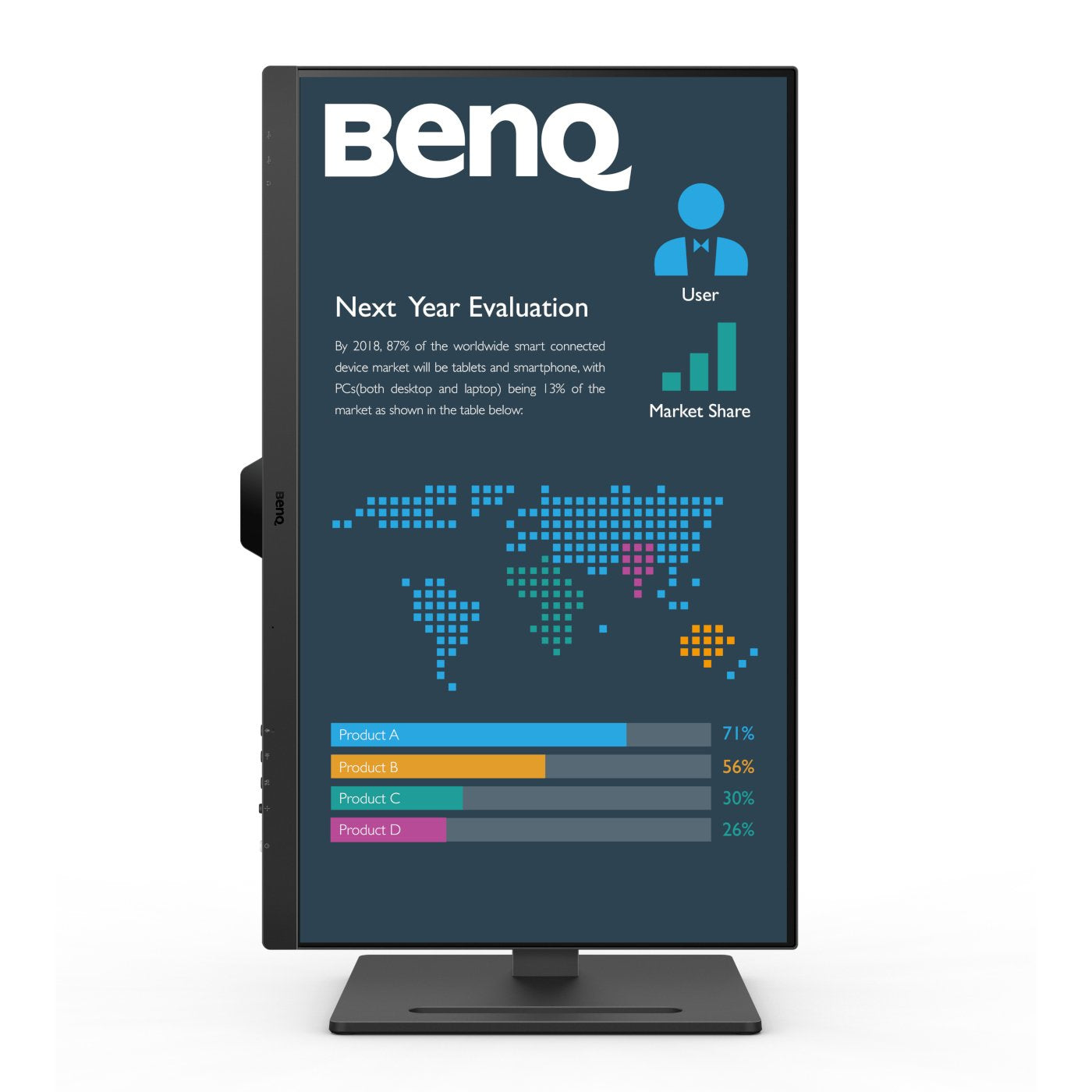 BenQ BL2790QT – Monitor, 27", 2560 × 1440 (WQHD), IPS, 350 cd/m², 5 ms Reaktionszeit, 2× DisplayPort
