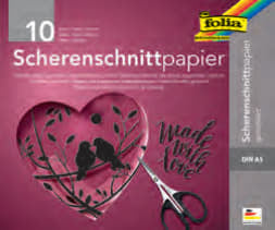 Folia Scherenschnittpapier – 350 × 500 mm – 80 g/m² – Schwarz – 20 Blatt
