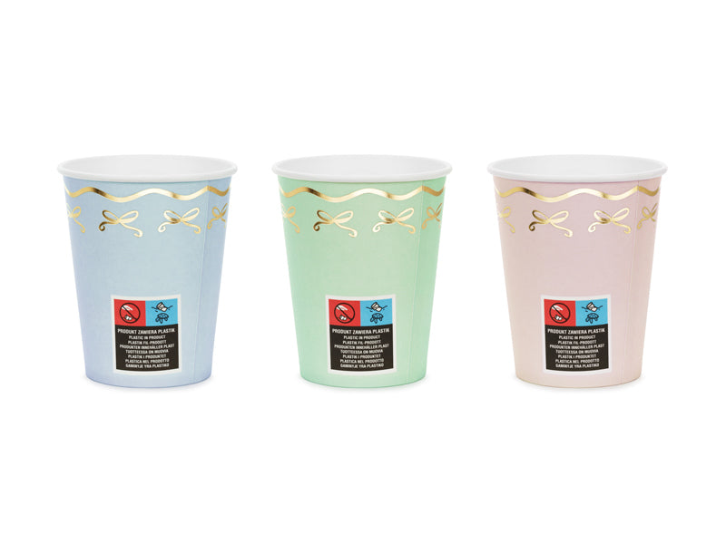 PartyDeco Trinkbecher, Papier/Karton – 2,2 dl, mehrfarbig – 6 Stk.