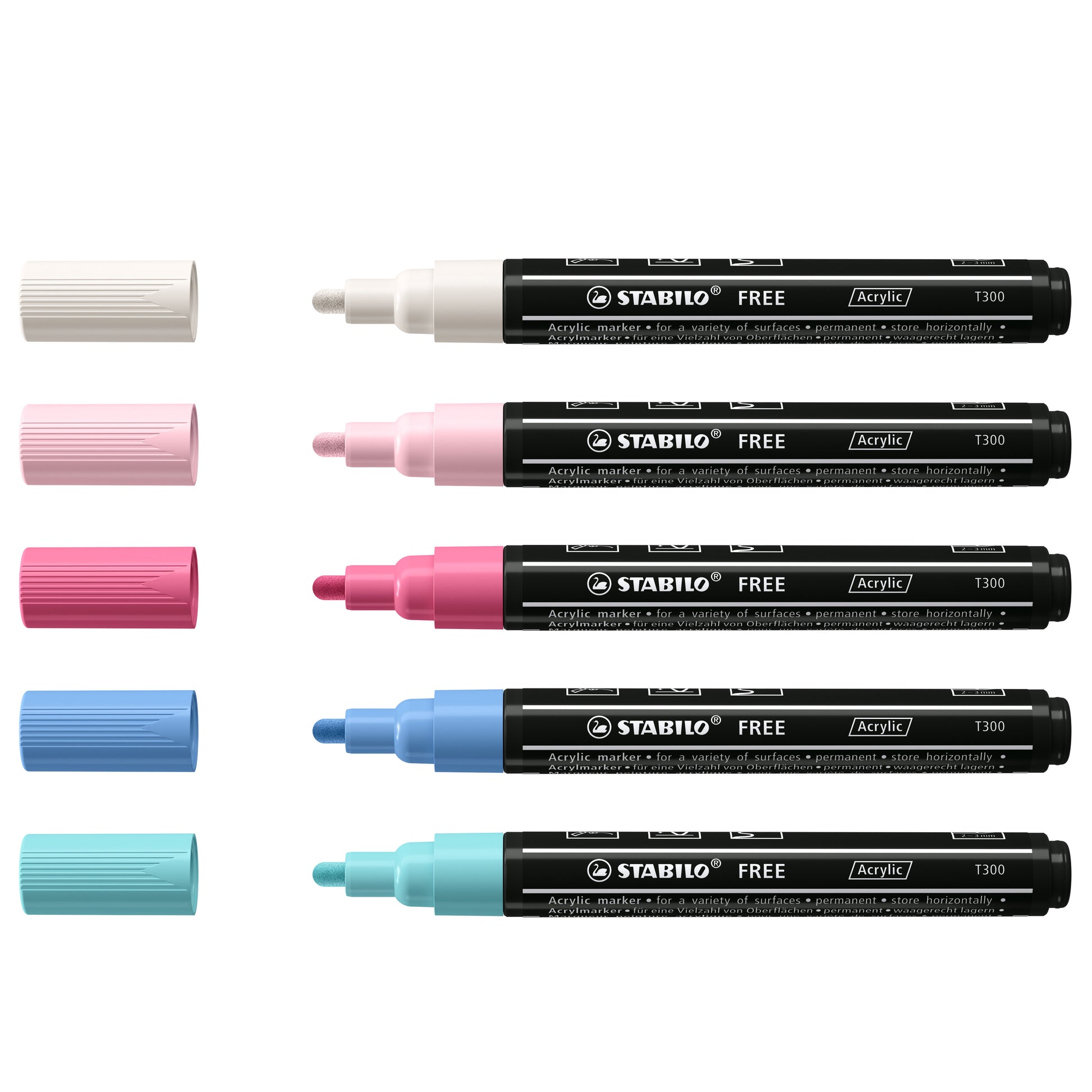 Stabilo Acrylic Marker – farbig sortiert, 5er