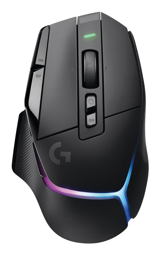 Logitech G G502 X PLUS – Gaming-Maus – Kabellos (2,4 GHz), 25600 DPI, RGB-Beleuchtung, rechts, Schwarz