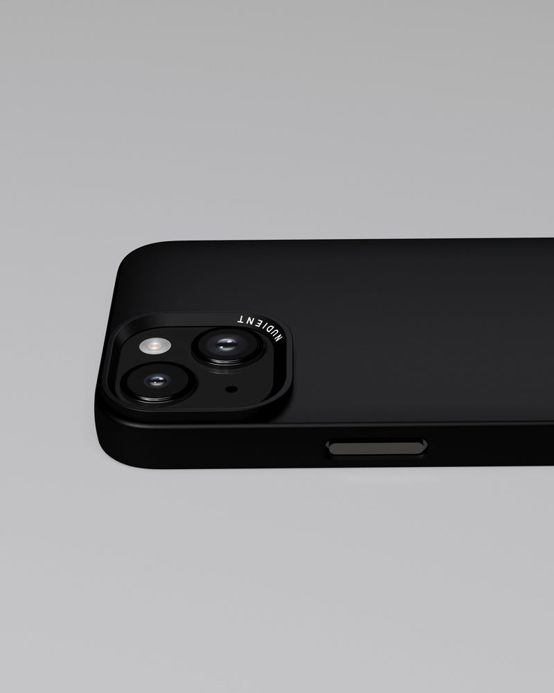 NUDIENT Backcover – für Apple iPhone 14, MagSafe, recycelter Kunststoff + Mikrofaser, Ink Black