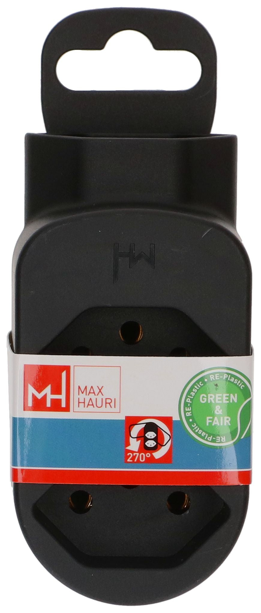 Max Hauri AG Max Hauri ADAPT 2+1x Typ 13 Abzweigstecker – 3× Typ 13, 230 V, 2300 W, 10 A – Schwarz