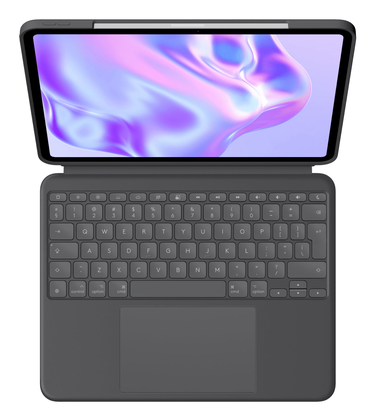 Logitech Combo Touch – Tastatur, UK-Layout (EN), mit Touchpad, Grau – für iPad Pro 11"
