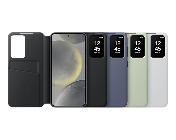 Samsung Smart View Wallethülle – für Samsung Galaxy S24, 1 Kartenfach, Grün, kratzresistent