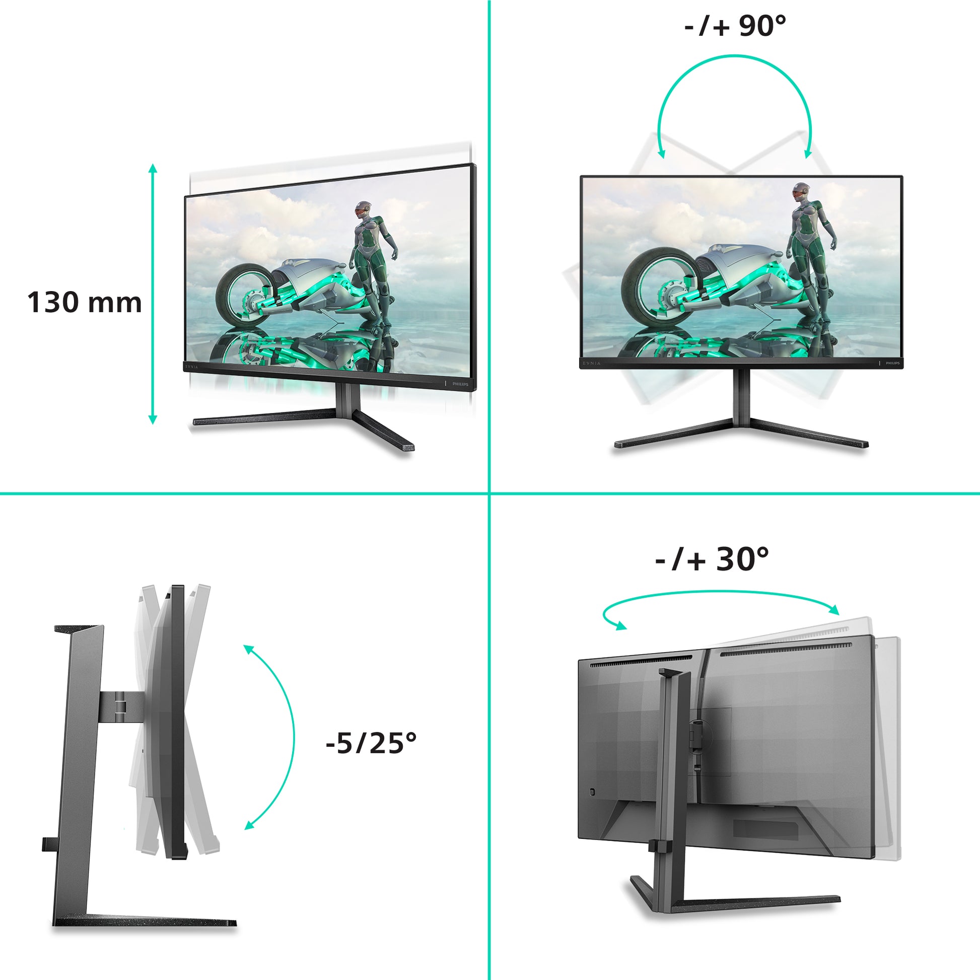 Philips 27M2N3800A/00 – Monitor, 27", 3840 × 2160 (UHD 4K), IPS, 320 Hz, 350 cd/m², Integrierte Lautsprecher, Grau